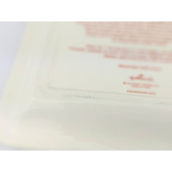 Santa Cookie Plate Red White Candy Cane | Square White Plate Hallmark Holiday - Picture 5 of 9